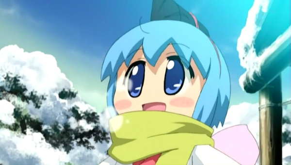 Binchou-tan with a scarf